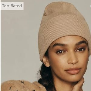 Anthropologie Fine Gauge Beanie - tan